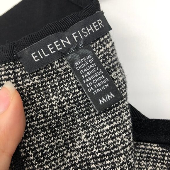 Eileen Fisher Grey Tweed Contrast Panel Sleeveless Mini Sheath Dress size M - Picture 7 of 10